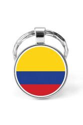 Kolombiya Colombia Bayrağı Anahtarlık Bayrak Büyüteç Camlı Metal Halka Ülke Anahtarlığı