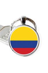 Kolombiya Colombia Bayrağı Anahtarlık Bayrak Büyüteç Camlı Metal Halka Ülke Anahtarlığı