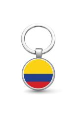 Kolombiya Colombia Bayrağı Anahtarlık Bayrak Büyüteç Camlı Metal Halka Ülke Anahtarlığı