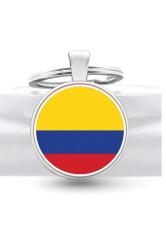 Kolombiya Colombia Bayrağı Anahtarlık Bayrak Büyüteç Camlı Metal Halka Ülke Anahtarlığı