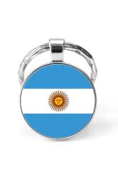 Antika - Arjantin Argentina Bayrağı Anahtarlık Bayrak Büyüteç Camlı Metal Halka Ülke Anahtarlığı - kitantik - kitaLog