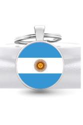 Arjantin Argentina Bayrağı Anahtarlık Bayrak Büyüteç Camlı Metal Halka Ülke Anahtarlığı