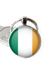 İrlanda Ireland Bayrağı Anahtarlık Bayrak Büyüteç Camlı Metal Halka Ülke Anahtarlığı