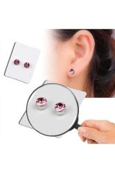 Pembe Zirkon Taşlı 6mm Mıknatıslı Deliksiz Fake Büyük Küpe Ufak Manyetik Mıknatıs