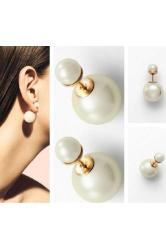 İri Büyük Boy Yuvarlak İnci Küpe Sedef Beyaz Renk 16mm Çap İğneli Küpeler