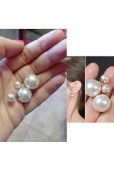 İri Büyük Boy Yuvarlak İnci Küpe Sedef Beyaz Renk 16mm Çap İğneli Küpeler