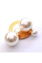 İri Büyük Boy Yuvarlak İnci Küpe Sedef Beyaz Renk 16mm Çap İğneli Küpeler