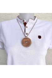 Çin Feng Shui Büyük Şans Parası Delik Ahşap Kolye Ucu Kabartmalı El Yapımı Tahta 5.5 cm