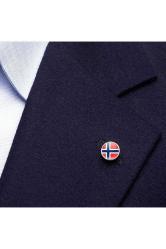 Norveç Norway Yaka Rozeti Ülke Bayrağı Paslanmaz Çelik İğneli 3D Yuvarlak Camlı Rozet