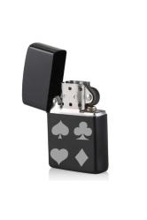 İskambil Şans Kupa Maça Kart Lazer Silinmez Resimli BENZİNLİ Çakmak İsim Yazılabilir Hediyelik