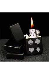 İskambil Şans Kupa Maça Kart Lazer Silinmez Resimli BENZİNLİ Çakmak İsim Yazılabilir Hediyelik