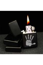 Beş Parmak El Selam Çakmak Lazer Silinmez Resimli BENZİNLİ Dolu Zippo Tarzı Metal Hediyelik Yazılır