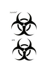 Geçici Dövme Tehlike Işareti Kimyasal Radyoaktif Atık El Kol Bilek Dövmesi Tattoo