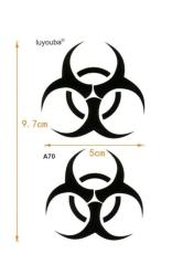 Geçici Dövme Tehlike Işareti Kimyasal Radyoaktif Atık El Kol Bilek Dövmesi Tattoo