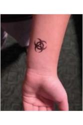 Geçici Dövme Tehlike Işareti Kimyasal Radyoaktif Atık El Kol Bilek Dövmesi Tattoo