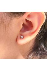 6mm Beyaz Zirkon Taşlı Mıknatıslı Küpe 1 Çift Kulak Manyetik Mıknatıs Büyük Hızma