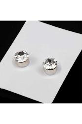 6mm Beyaz Zirkon Taşlı Mıknatıslı Küpe 1 Çift Kulak Manyetik Mıknatıs Büyük Hızma