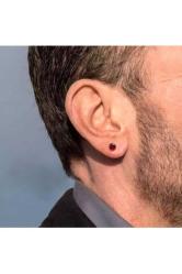 6mm Kırmızı Zirkon Taşlı Mıknatıslı Küpe 1 Çift Kulak Manyetik Mıknatıs Büyük Hızma