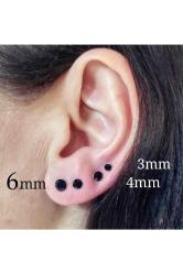 6mm Kırmızı Zirkon Taşlı Mıknatıslı Küpe 1 Çift Kulak Manyetik Mıknatıs Büyük Hızma