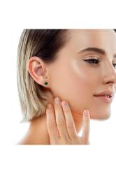 6mm Yeşil Zirkon Taşlı Mıknatıslı Küpe 1 Çift Kulak Manyetik Mıknatıs Büyük Hızma