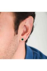 6mm Yeşil Zirkon Taşlı Mıknatıslı Küpe 1 Çift Kulak Manyetik Mıknatıs Büyük Hızma