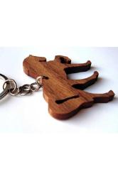 At Tay Hayvan Anahtarlık Figür Tahta Kahve Renk Huş Ağacı Ahşap 7cm