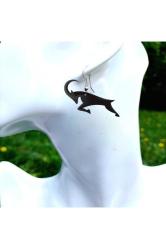 Keçi Oğlak Geyik Karaca Hayvan Figür Siyah Logo Kancalı Küpe El Yapımı Akrilik Büyük 8cm Takı