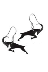 Keçi Oğlak Geyik Karaca Hayvan Figür Siyah Logo Kancalı Küpe El Yapımı Akrilik Büyük 8cm Takı