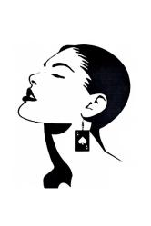 Iskambil Maça As Kalp Kart Şans Küpe Kancalı Siyah Akrilik Büyük 7cm