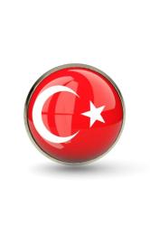 Türkiye Yaka Rozeti Ay Yıldız Türk Bayrağı Paslanmaz Çelik Yuvarlak Rozet