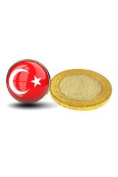 Türkiye Yaka Rozeti Ay Yıldız Türk Bayrağı Paslanmaz Çelik Yuvarlak Rozet