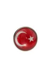Türkiye Yaka Rozeti Ay Yıldız Türk Bayrağı Paslanmaz Çelik Yuvarlak Rozet