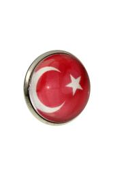 Türkiye Yaka Rozeti Ay Yıldız Türk Bayrağı Paslanmaz Çelik Yuvarlak Rozet