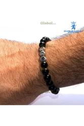 Istediğiniz 5 Harf Isim Yazılı Doğal Taş Bileklik Siyah Lav Oniks