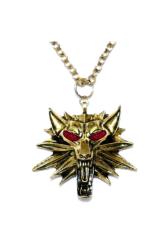 Witcher 3 Hunt Büyük 5x5cm Kurt Madalyon Kolye Altın Gold Renk Zincir