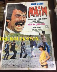HAİN, ORİJİNAL SİNEMA AFİŞİ - 1977, FİLM AFİŞİ / POSTERİ - BÜYÜK BOY - ORİJİNAL - 99 X 68 cm EBADINDA - Original Turkish Big Size Movie Poster - Yücel Hekimoğlu, Yavuz Işıklar, Salih Kırmızı, Eşref Kolçak, Bulut Aras, Kudret Karadağ, Tugay Toksöz, Renan Fosforoğlu, Tevhit Bilge, Sami Tunç, 	Necla Fide, Meral Deniz, Dündar Aydınlı - RESTORASYONLU SİNEMA FİLM AFİŞİ