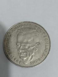 1990-J BATI ALMANYA DEUTSCHE 2 MARK ORİJİNAL MADENİ PARASI Dr.Kurt Schumacher. 30. Yıldönümü