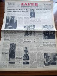 Zafer Gazetesi - 29 Eylül 1959 - Eisenhower İle Kruşçef Bazı İhtilaflı Noktalarda Anlaştılar - Uludağ'daki Zengin Maddeler -  Etibank Yeni Tesisler Kuruyor - Doktor Fazıl Küçük Ve Makarios'un Beyanatı - Başka Bir Vazifeye Tayin Olunan William E. Riley Ankara'dan Ayrıldı - Ethem Menderes'in Verdiği Ziyafet - Fatin Rüştü Zorlu'nun Amerika'da Görüşmeleri - İngiltere'de Seçim - Ege Üniversitesi İlk Mezunlarını Verdi - CHP İçinde Tam Bir İhtilaf Belirdi - Bebek Sergisi - Büyük Kumar Yazan Thomas Costain Yazı Dizisi - Üçüncü Türk Oftalmoloji Kongresini Lütfi Kırdar Açacak - Turizm Ve Turistik Kelimeleri Yasak Edildi - adım Adım Memleket Röportajları - Sovyet Rusya Başvekili Kruşçef Dün Amerika'dan Ayrıldı - Raybank - Sing Sing'de Baş Gardiyanının Not Defterinden Yazan Johny J. Sheehy Yazı Dizisi - Fenerbahçe Nice Maçı İçin Teklif Yapılmadı - Bu Hafta Ankara'ya İstanbulspor İle Feriköy Takımları Gelecek - Ayten Gencer Ve İlhan Gencer - Sana Nebati Margarin - Tenisçi Ziya Örenli