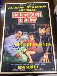 NEREDEN ÇIKTI BU VELET, ORİJİNAL SİNEMA AFİŞİ - 1975, FİLM AFİŞİ / POSTERİ - BÜYÜK BOY - ORİJİNAL - 99 X 68 cm EBADINDA - Original Turkish Big Size Movie Poster - Osman F. Seden, Metin Akpınar, Zeki Alasya, Hale Soygazi, Melek Ayberk, Yılmaz Gruda, Saadet Gürses, Nisa Serezli, Murat Koçyiğit, Turgut Boralı, 	Hasan Yıldız, Cahit Engin, Erman Film