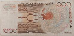 1980 BELÇİKA 1000 BİN FRANK KAĞIT PARASI ORİJİNAL 52007088954 NADİR