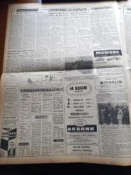 Zafer Gazetesi - 11 Eylül Cuma - Pakistan Hariciye Nazırı Manzur Kadir İstanbul'da Yaptığı Basın Toplantısı - Refik Koraltan'ın Riyasetinde Kore'ye Giden Parlamento Heyetimiz - CENTO Askeri Komite Şerefine Resmi Kabul - Dün Şiddetli Zelzele Varto Kazasına Bağlı Bir Köyde 30 Ev Yıkıldı - Ankara Otelinin Temeli Dün Merasimle Atıldı - Hilton Oteli'nin 8 Ayda Temin Ettiği Döviz - Kıbrıs Türkleri Lideri Fazıl Küçük Türk Hükümeti Gerekeni Yapacaktır - Av Uçaklarının Gösterisi - Çubuk Barajının İkinci Su İsale Hattı Açıldı - Tahran Atom Merkezinde Dört Öğrenci Staj Görecek - Peygamber Sevgisi Yazan Ragıp Akyavaş - Sovyet Başvekili Kruşçef'in Amerika'yı Ziyareti Hazırlığı - Kırgızistan'da Yüksek Medeniyette Türk Şehri - Avrupa Halkları Ansiklopedisi - Luis Alberto Del Parana Ankara Palas Salonunda - Fenerbahçe'nin Rakibi Csepel Bugün İstanbul'a Geliyor - Şekerhilal ve 6 Ankaragücülü Futbolcu Kampa Girdiler - Fuar Kupası Maçlarına Bugün İzmir'de Başlanıyor - Vita Yağ - Türkiye Emlak Kredi