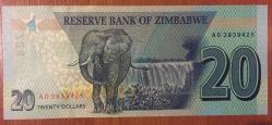 ZİMBABWE 20 DOLAR 2020  ÇİL. KAĞIT  PARA