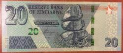 ZİMBABWE 20 DOLAR 2020  ÇİL. KAĞIT  PARA