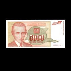 YUGOSLAVYA (1993) - 5.000 Dinar (ÇT-ÇÇT 7,5/10) 