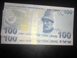 9. EMİSYON 100 TÜRK LİRASI B 863 227417-227418 ÇİL 2 Lİ SERİ TAKİPLİ TCB 0013