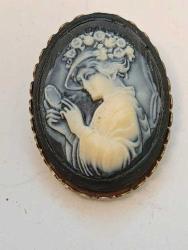 BR3----CAMEO KADIN YÜZÜ BROŞ