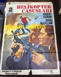 HELİKOPTER CASUSLARI, ORİJİNAL SİNEMA AFİŞİ -  The Helicopter Spies, 1968, FİLM AFİŞİ / POSTERİ - BÜYÜK BOY - ORİJİNAL - 99 X 69 cm EBADINDA - Original Turkish Big Size Movie Poster - Boris Sagal, Dean Hargrove, Sam Rolfe, Robert Vaughn, David McCallum, Carol Lynley, Bradford Dillman, Lola Albright, Leo G. Carroll, John Dehner, John Carradine, Julie London, H.M. Wynant, Roy Jenson