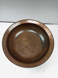 Antika Osmanlı Dönem Yazılı Nadir Bronz Çanak - Tabak