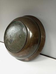 Antika Osmanlı Dönem Yazılı Nadir Bronz Çanak - Tabak