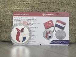 2024 - Hollanda İle Dostluk Antlaşması'nın 100. Yılı Gümüş Hatıra Parası - Darphane sertifikalı - Çil